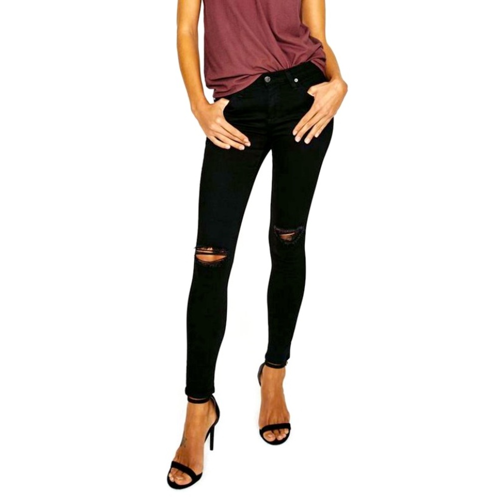 AG Jeans The Legging Jean Distressed Black Size 32